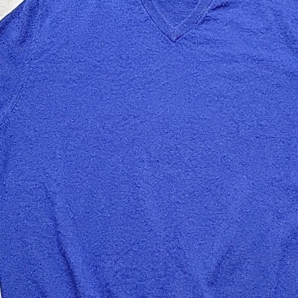 Kenneth Roberts Sweater Mens XL Blue V-Neck Cashmere Soft Warm Pullover